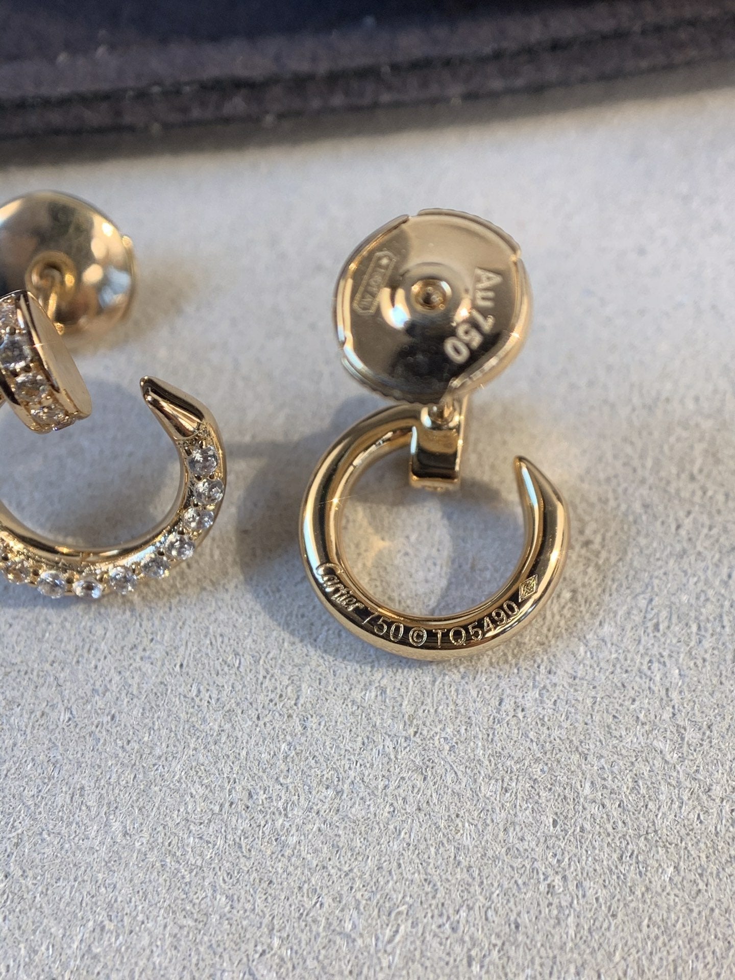 CARTIER JUSTE EARRINGS GOLD DIAMONDS