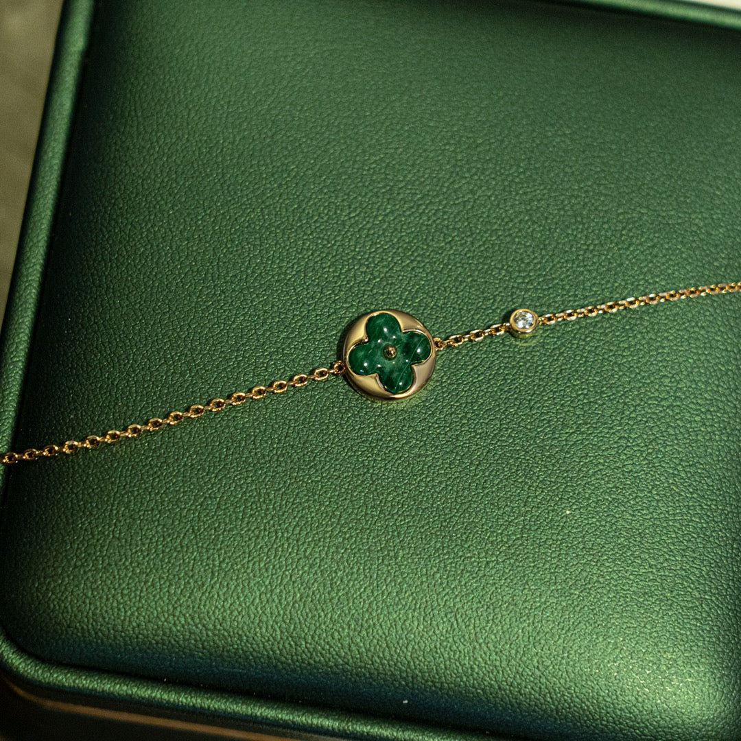 LOUIS VUITTON SUN MALACHITE 1 DIAMOND PINK GOLD BRACELET
