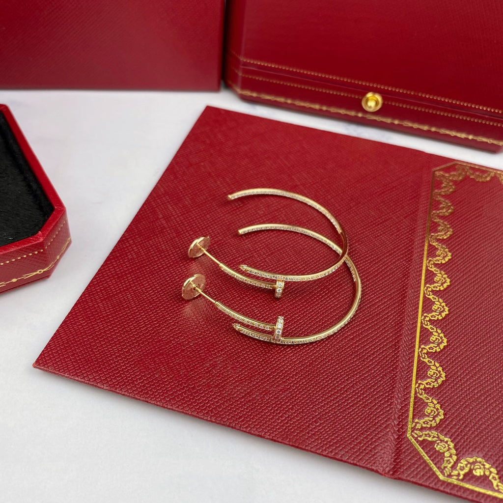 CARTIER JUSTE EARRINGS FULL DIAMONDS 1.8MM