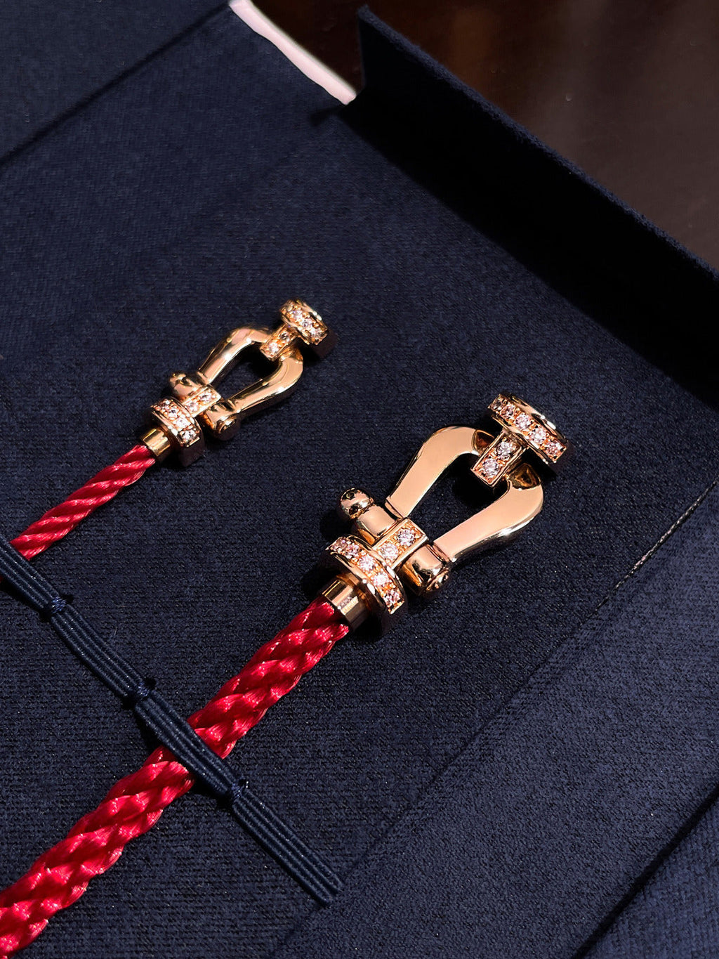 FRED FORCE 10 HALF DIAMOND PINK GOLD RED CORDERI LARGE AND MEDIUM MODEL