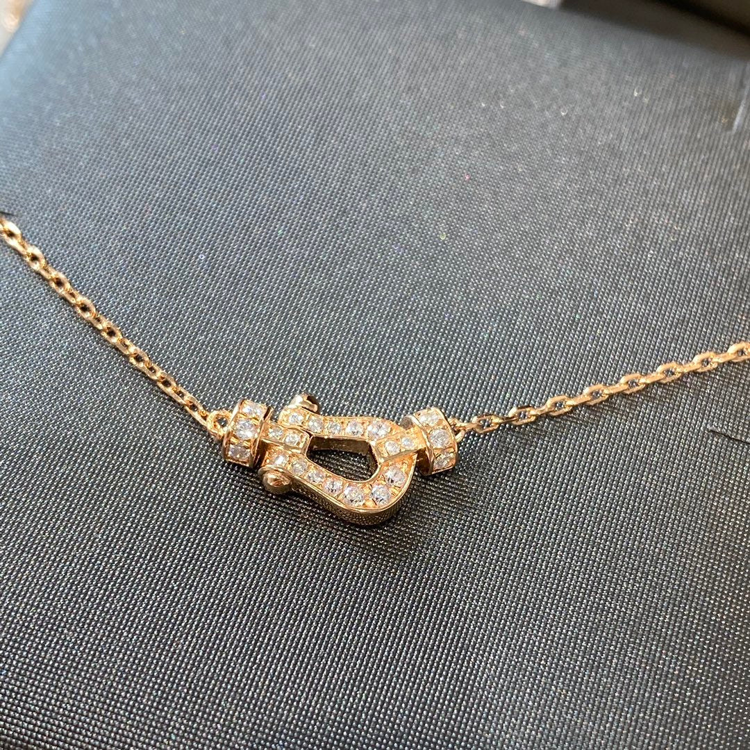 FRED FORCE 10 DIAMOND PINK GOLD NECKLACE MINI MODEL