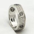 CARTIER LOVE RING 5.5MM DIAMONDS PAVED CERAMIC