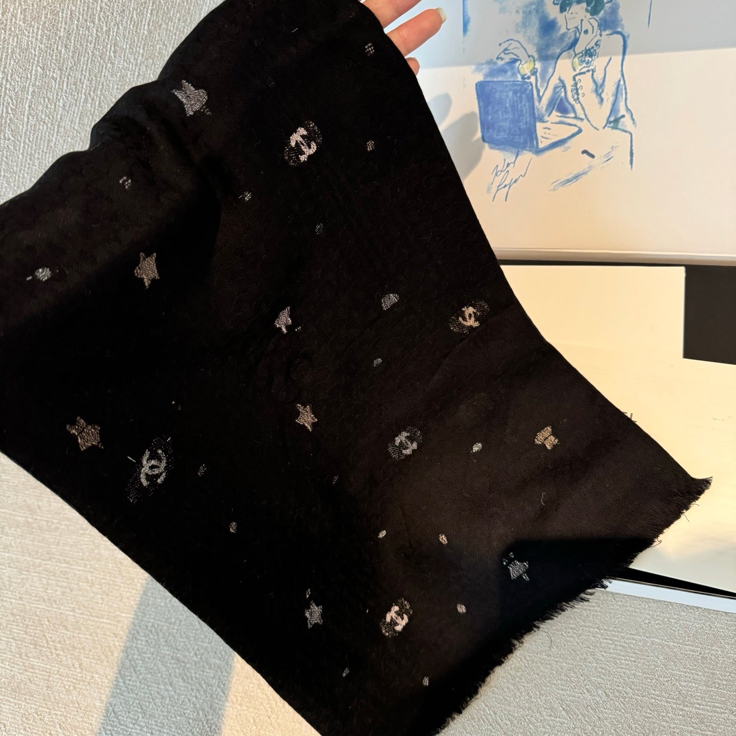 CHANEL 25S SCARF 200 IN CASHMERE 991828